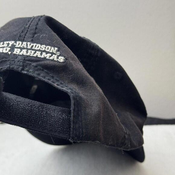 Harley-Davidson VTG Black Cap Embroidered Patch Big Logo Washed Biker Moto Y2K - Picture 10 of 12